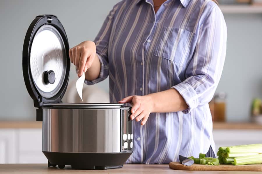 cooking in a rice cooker